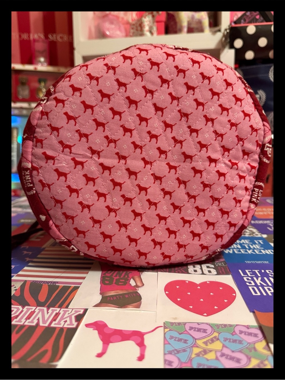 💕ⓅⒾⓃⓀ ⓋⓈ RARE/HTF/VINTAGE Monogram Drawstring Bag💕 - Picture 4 of 5